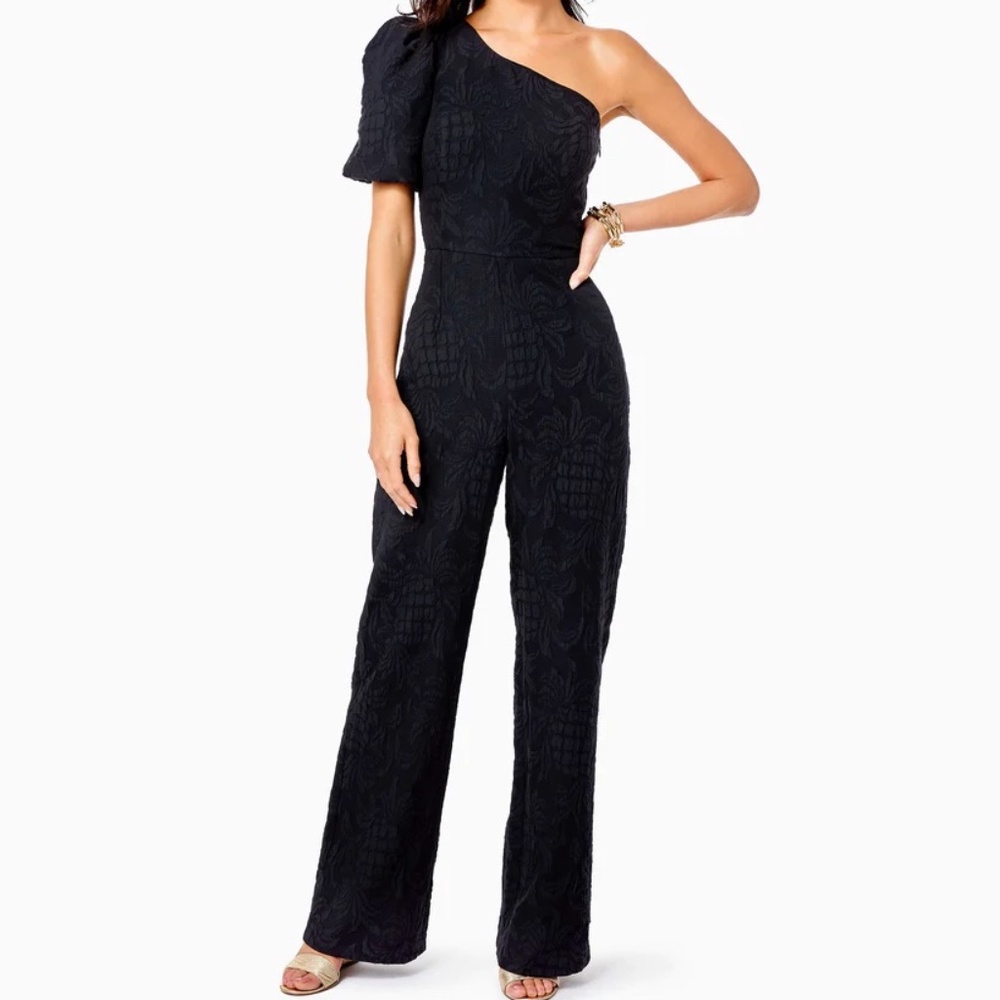 Lilly Pulitzer Brialyn One-Shoulder Jumpsuit - Onyx